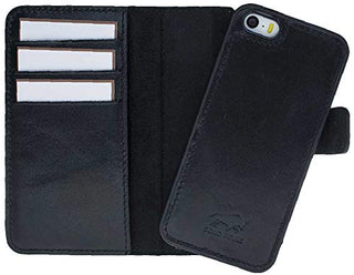 Solo Pelle iPhone SE / 5 / 5S abnehmbare Lederhülle (2in1) inkl. Kartenfächer für das original iPhone SE/5/5S in Flex-Wallet