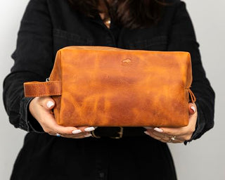 Solo Pelle Kulturtasche/Reisetasche/Kosmetiktasche aus echtem Vintage Leder Mondo
