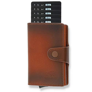 NEU: SOLO PELLE® Slim Wallet Mondo ohne Münzfach [bis zu 13 Karten] Slimwallet [RFID-Schutz] Kartenetui [Leder] Smart Wallet für Männer und Damen