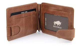 Solo Pelle kleine Mini Geldbörse aus echtem Leder - Platz für 8-16 Karten + 1 Scheinfach