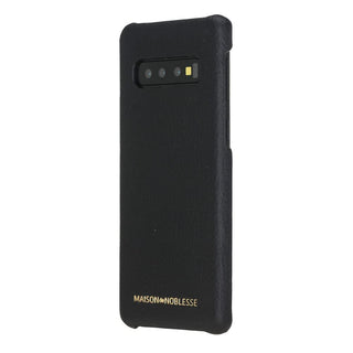 Maison de Noblesse kompatibel mit Samsung S10 Lederhülle Ledertasche Backcover Ultra Slim (Kaviar Schwarz)
