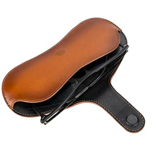 Solo Pelle Sonnenbrillenetui aus echtem Leder, tragbare Brillenetui, Brillen Etui mit Magnetverschluss Sonnenbrillenetui für Herren Damen Kinder Model: Liestal
