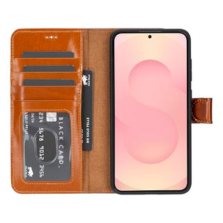 Solo Pelle Lederhülle Harvard kompatibel für das Samsung Galaxy S25 Plus RFID inklusive abnehmbare Hülle mit integrierten Kartenfächern RFID
