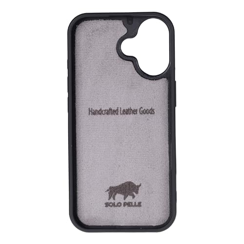 Steingrau Solo Pelle Lederhülle für das iPhone 17 in 6.3 Zoll Stanford Case Leder Hülle Ledertasche Backcover aus echtem Leder geeignet für MagSafe Zubehör