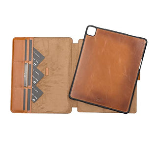Solo Pelle abnehmbare Lederhülle Harvard geeignet für Apple iPad Pro 12.9" 2018 Hülle Cover Schwarz aus echtem Leder mit Stifthalter. Pencil 2 magnetisch Laden möglich. Dünnes Echtleder Smart Case Schutzhülle Tasche
