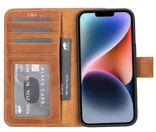 Solo Pelle Lederhülle kompatibel für iPhone 14 in 6.1 Zoll abnehmbare Hülle (2in1) inkl. Kartenfächer für das original Apple iPhone 14