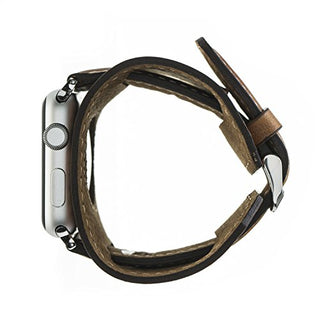 Solo Pelle Apple Watch Series 1/2 / 3" 2in1 Leder Armband Uhrenband mit passendem stabilem Uhrenadapter Doppel Connector Ersatzband Strap Adapter ohne Schrauben