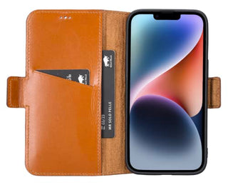 Solo Pelle aufklappbare Lederhülle kompatibel für iPhone 14 in 6.1 Zoll inkl. 1 Kartenfach für das original Apple iPhone 14