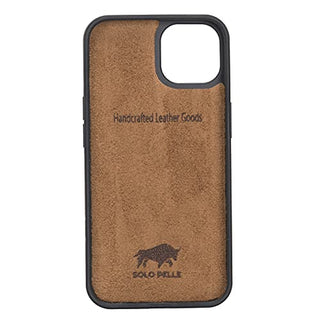 Solo Pelle Lederhülle für das iPhone 13 in 6.1 Zoll Stanford Case Leder Hülle Ledertasche Backcover aus echtem Leder (Vintage Braun)
