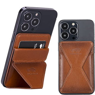 Solo Pelle Kartenetui + magnetische Mini Geldbörse (Magsafe) für das iPhone 12/13 Leder Hülle Ledertasche Backcover aus echtem Leder