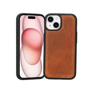 Solo Pelle Lederhülle für das iPhone 15 in 6.1 Zoll Stanford Case Leder Hülle Ledertasche Backcover aus echtem Leder