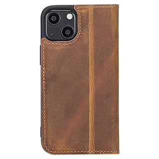 Solo Pelle aufklappbare Lederhülle kompatibel für iPhone 13 Mini in 5.4 Zoll inkl. 1 Kartenfach für das original Apple iPhone 13 Mini (Camel Braun)