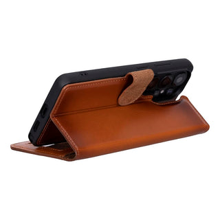 Solo Pelle Harvard Echtleder Hülle kompatibel mit Samsung Galaxy S26 Ultra - Magnetische 2 in 1 Wallet Handyhülle mit abnehmbarem Backcover, Kartenfächern & RFID Schutz - Cognac Braun