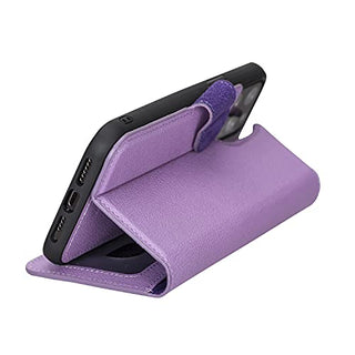 Solo Pelle Lederhülle kompatibel für iPhone 12 Pro Max in 6.7 Zoll abnehmbare Hülle (2in1) inkl. Kartenfächer für das original Apple iPhone 12 Pro Max (Violett)