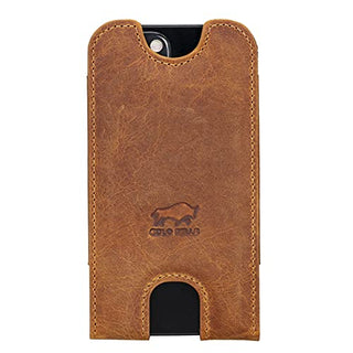 Solo Pelle Lederhülle für das iPhone 12 Mini + 13 Mini bis 5,4 Zoll Case Leder Hülle Ledertasche aus echtem Leder Sleeve