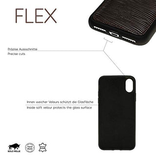 Solo Pelle iPhone X/XS Case Leder Hülle Ledertasche Backcover Flex Lederhülle aus echtem Leder