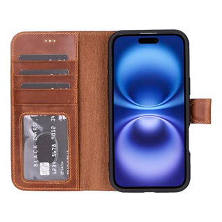 Solo Pelle Lederhülle kompatibel für iPhone 16 Plus in 6.7 Zoll abnehmbare Hülle (2in1) inkl. Kartenfächer geeignet für MagSafe Zubehör