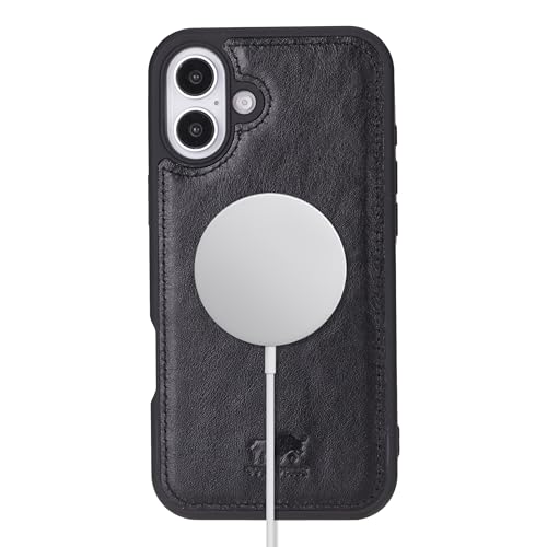 Solo Pelle Lederhülle für das iPhone 16 Plus in 6.7 Zoll Stanford Case Leder Hülle Ledertasche Backcover aus echtem Leder geeignet für MagSafe Zubehör Schwarz Lifestyle