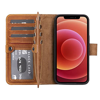 Solo Pelle Lederhülle kompatibel für iPhone 13 in 6.1 Zoll abnehmbare Hülle (2in1) Harvard Double inkl. 12 Kartenfächer für das original Apple iPhone 13