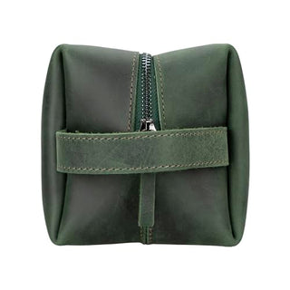 Solo Pelle Kulturtasche/Reisetasche/Kosmetiktasche aus echtem Vintage Leder Mondo (Vintage Grün)