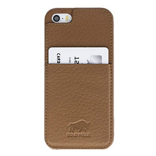 Solo Pelle iPhone SE / 5 / 5S Case Lederhülle Ledertasche Backcover Slimfit (Floater Braun) inkl. Geschenkverpackung