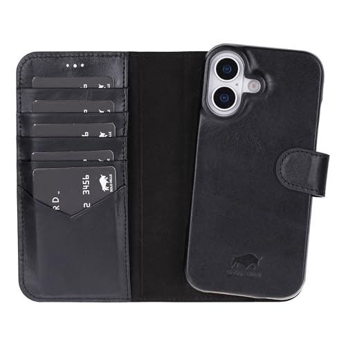 Schwarz Braun Braun Solo Pelle Lederhülle kompatibel für iPhone 17 in 6.3 Zoll abnehmbare Hülle (2in1) inkl. Kartenfächer geeignet für MagSafe Zubehör Lifestyle