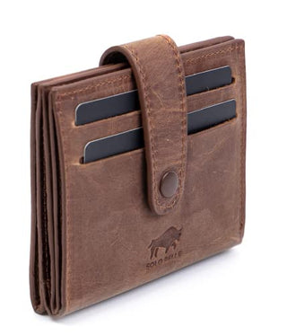 Solo Pelle Slim Camel Braun Wallet aus echtem Leder Platz für über 20 Karten Slimwallet Kartenetui Geldbörse für Männer und Damen