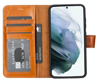 Solo Pelle Lederhülle Harvard kompatibel für das Samsung Galaxy S23 inklusive abnehmbare Hülle mit integrierten Kartenfächern