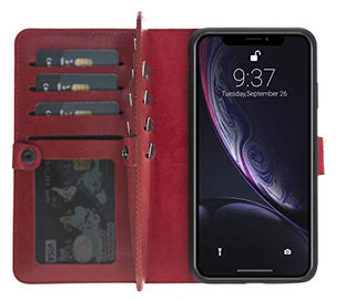 Solo Pelle iPhone XS Max abnehmbare Lederhülle inkl. 12 Kartenfächer für das original iPhone XS Max magnetische Hülle