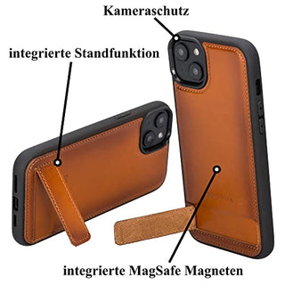 Solo Pelle Lederhülle für das iPhone 14 Pro Max in 6.7 Zoll Case Leder Hülle Ledertasche Backcover aus echtem Leder mit Standfunktion Stanford Base