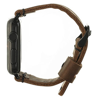 Solo Pelle Apple Watch Series 1/2/3/4 Leder Armband Uhrenband mit passendem Uhrenadapter Connector Ersatzband Strap in Vintage Braun