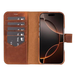 Solo Pelle Lederhülle kompatibel für iPhone 16 Pro in 6.3 Zoll abnehmbare Hülle (2in1) inkl. Kartenfächer geeignet für MagSafe Zubehör