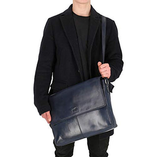 Solo Pelle Business Messenger Tasche/Umhängetasche College Tasche aus echtem Leder Model: Henry 15 Zoll