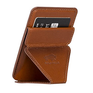 Solo Pelle Kartenetui + magnetische Mini Geldbörse (Magsafe) für das iPhone 12/13 Leder Hülle Ledertasche Backcover aus echtem Leder