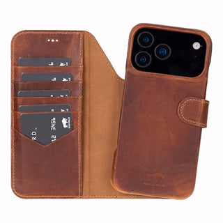 Solo Pelle Lederhülle kompatibel für iPhone 17 Pro in 6.3 Zoll abnehmbare Hülle (2in1) inkl. Kartenfächer geeignet für MagSafe Zubehör