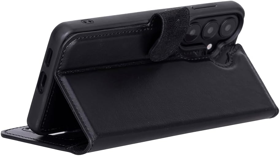 Solo Pelle Harvard Echtleder Hülle kompatibel mit Samsung Galaxy S26 Plus - Magnetische 2 in 1 Wallet Handyhülle mit abnehmbarem Backcover, Kartenfächern & RFID Schutz - Schwarz