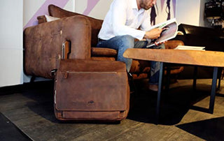 Solo Pelle Business Messenger Tasche/Umhängetasche College Tasche aus echtem Leder Model: Hero