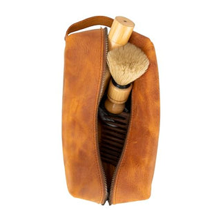 Solo Pelle Kulturtasche/Reisetasche/Kosmetiktasche aus echtem Vintage Leder Mondo