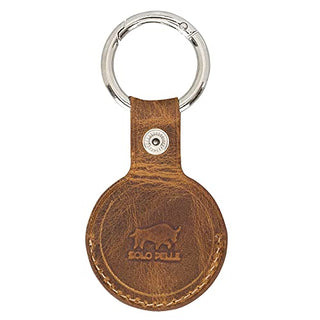 Solo Pelle Lederhülle kompatibel mit dem neuen AirTag 2021, AirTag Zubehör mit Schlüsselanhänger/Taschenanhänger/Kofferanhänger/Gepäckanhänger/Hundehalsband Anhänger