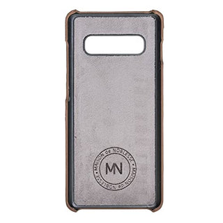 Maison de Noblesse kompatibel mit Samsung S10 Lederhülle Ledertasche Backcover Ultra Slim (Braun)