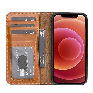 Solo Pelle Lederhülle kompatibel für iPhone 13 in 6.1 Zoll abnehmbare Hülle (2in1) inkl. Kartenfächer für das original Apple iPhone 13