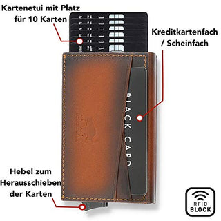 Solo Pelle Kartenetui | Kreditkartenetui | Leder Geldbörse Slim Wallet Portmonee | Geldbeutel mit RFID Schutz für bis zu 11 Karten Model: Mech