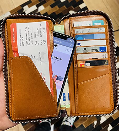 Solo Pelle Universal Wallet passend für Apple iPhone 17 und iPhone 12 + 13 und Geräte bis 7,1 Zoll Reiseetui I Geldbörse aus echtem Leder Maß: 8,8cm x 18cm x 2,3cm