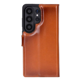 Solo Pelle Harvard Echtleder Hülle kompatibel mit Samsung Galaxy S26 Ultra - Magnetische 2 in 1 Wallet Handyhülle mit abnehmbarem Backcover, Kartenfächern & RFID Schutz - Cognac Braun