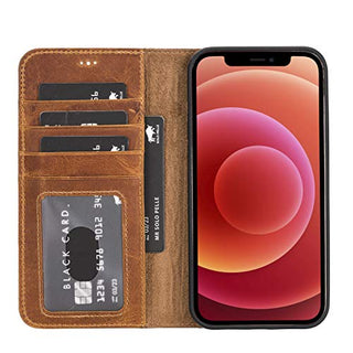 Solo Pelle Lederhülle kompatibel für iPhone 12/12 Pro in 6.1 Zoll abnehmbare Hülle (2in1) inkl. Kartenfächer für das original Apple iPhone