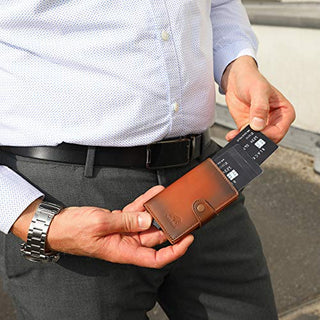 NEU: SOLO PELLE® Slim Wallet Mondo ohne Münzfach [bis zu 13 Karten] Slimwallet [RFID-Schutz] Kartenetui [Leder] Smart Wallet für Männer und Damen