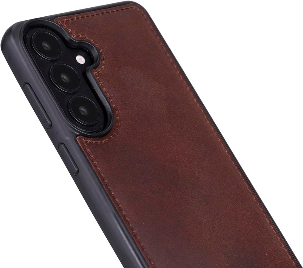 Solo Pelle Harvard Echtleder Hülle kompatibel mit Samsung Galaxy S26 Plus - Magnetische 2 in 1 Wallet Handyhülle mit abnehmbarem Backcover, Kartenfächern & RFID Schutz - Vintage Braun