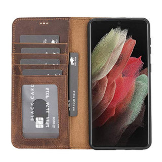 Solo Pelle Lederhülle Harvard kompatibel für das Samsung Galaxy S21 + Plus 5G in 6.7 Zoll inklusive abnehmbare Hülle mit integrierten Kartenfächern