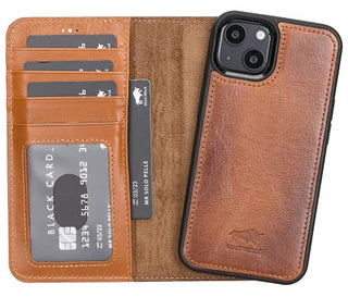 Solo Pelle Lederhülle kompatibel für iPhone 13 in 6.1 Zoll abnehmbare Hülle (2in1) inkl. Kartenfächer für das original Apple iPhone 13