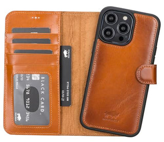 Solo Pelle Lederhülle kompatibel für iPhone 15 Pro Max in 6.7 Zoll abnehmbare Hülle (2in1) inkl. Kartenfächer für das original Apple iPhone 15 Pro Max in 6.7